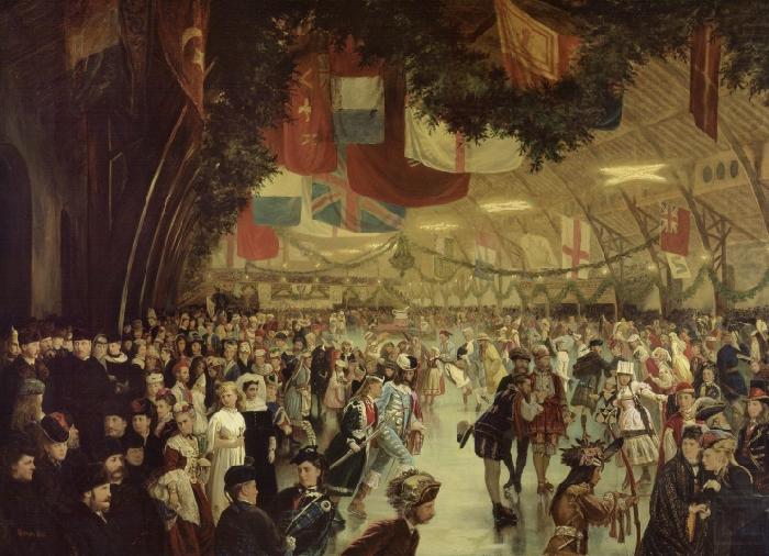 William Notman Skating Carnival, Victoria Rink. This event was staged in honour of Prince Arthur china oil painting image